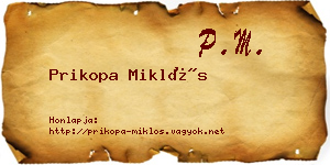 Prikopa Miklós névjegykártya